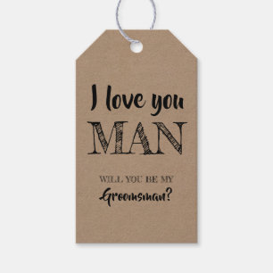 I Kärlek You Man Funny Groomsman Presentetikett