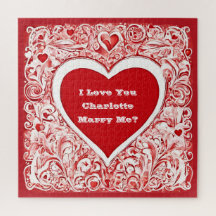 I Kärlek You | Marry Me Red and White Kärlek Heart