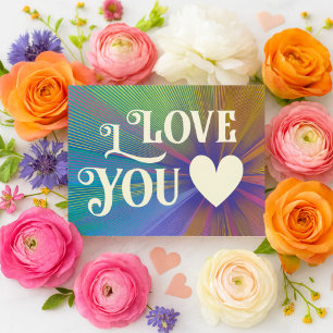I Kärlek You Modern Heart Elegant Colorful Gay pri Kort