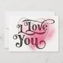 I Kärlek You Modern Light Heart Graphics Elegant T Kort