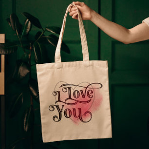 I Kärlek You Modern Light Heart Graphics Elegant T Tygkasse