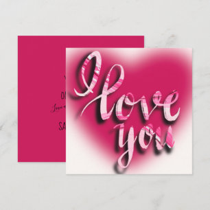 I Kärlek You Modern Valentines Rosa Heart Julkort