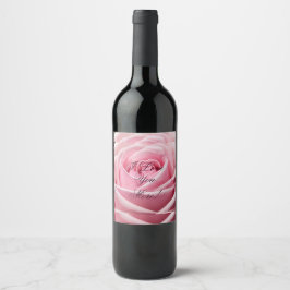 "I Kärlek You More"-etikett för Rosa ros Vin Vinflaska Etikett