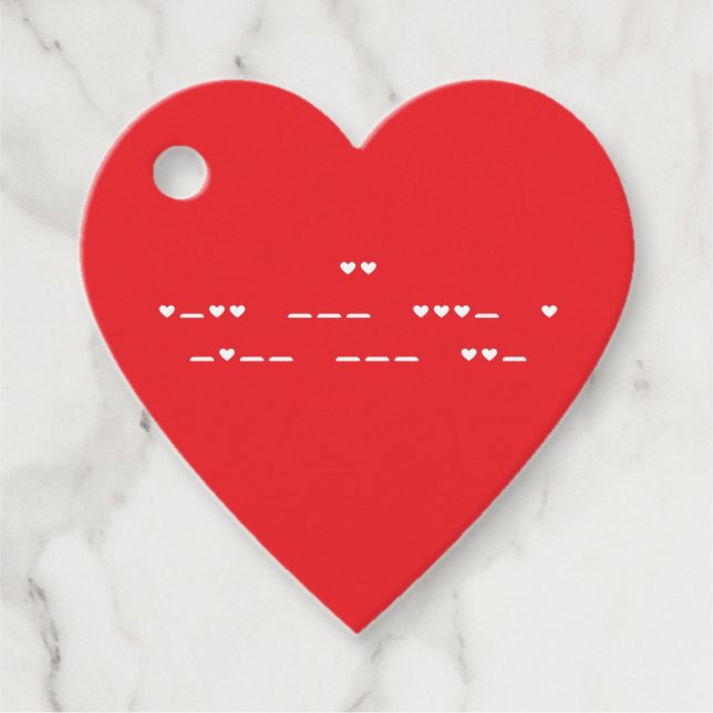 I Kärlek You Morse Code Gåvor Etiketter (Framsida)