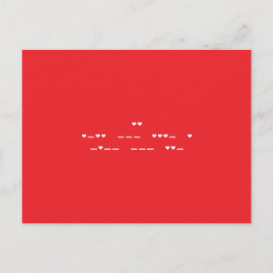 I Kärlek You Morse Code Vykort