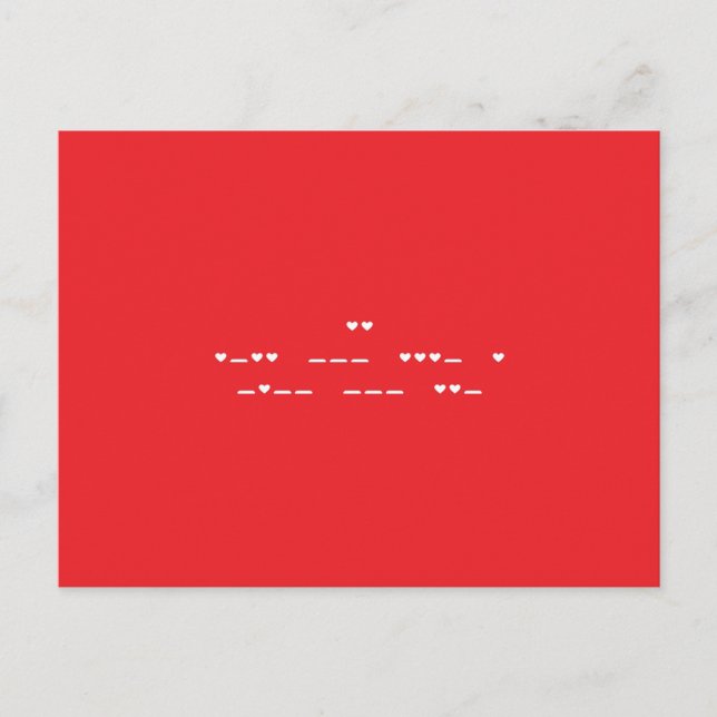 I Kärlek You Morse Code Vykort (Framsida)