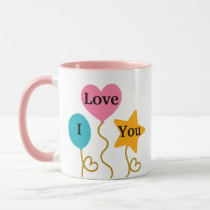 I Kärlek You Mugg - Romantiska ballonger Cute Coff