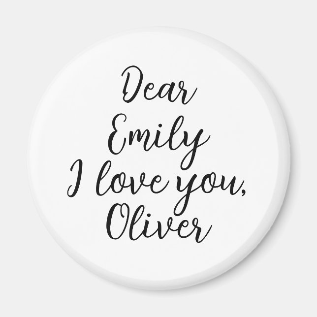 I Kärlek You Namn-mall Magnet (Framsidan)