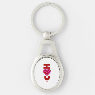 I Kärlek You Oval Keychain Ovalt Silverfärgad Nyckelring