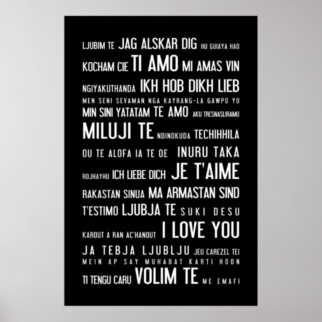 "I kärlek you" på olika språk Poster (Framsidan)