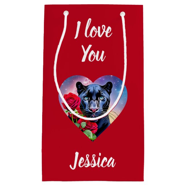 I Kärlek You Panther Heart Red Personlig Namn (Framsidan)
