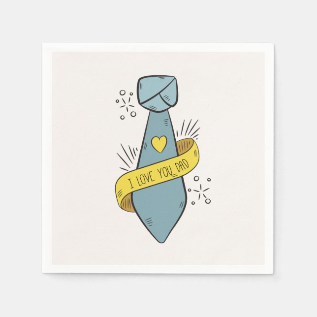 I Kärlek You Pappa Fars dag | Napkin Pappersservett (Framsidan)