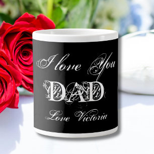 I Kärlek You Pappa Personlig Elegant Black & White Jumbo Mugg