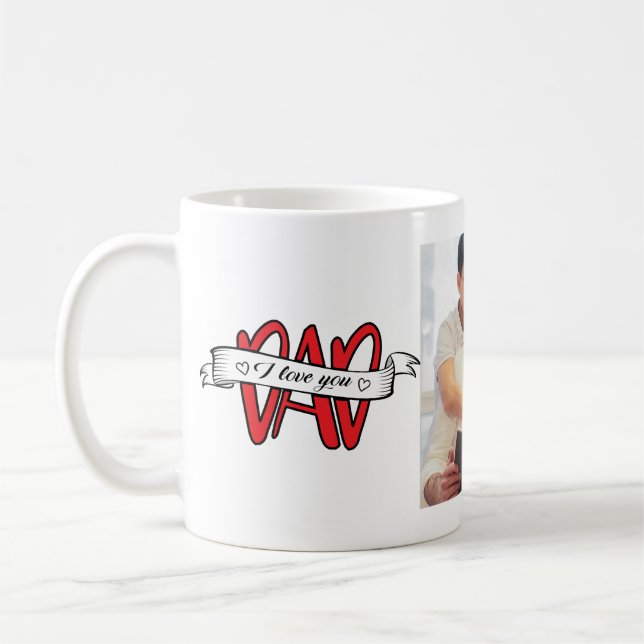 I Kärlek You Pappa Photo Fars dag Coffee Mugg (Vänster)