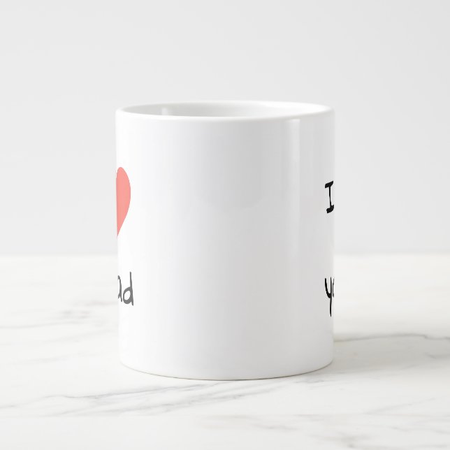I Kärlek You Pappa Red Heart Jumbo Mugg (Framsidan)