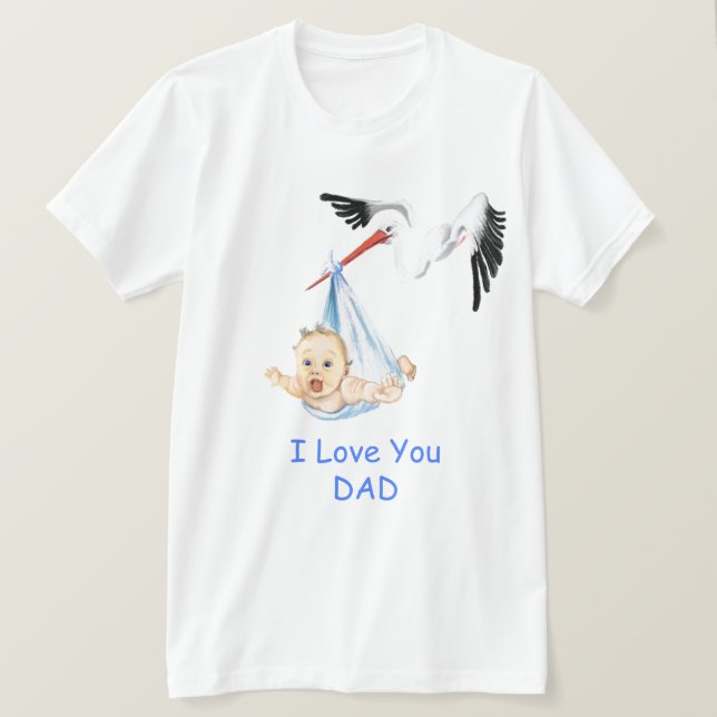 I Kärlek You Pappa T-Shirt - Stork Carriage Baby (Design framsida)