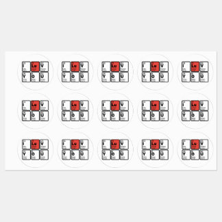 I Kärlek You Periodic Bord Klistermärke