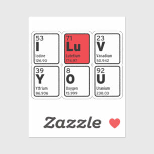 I Kärlek You Periodic Bord Klistermärken