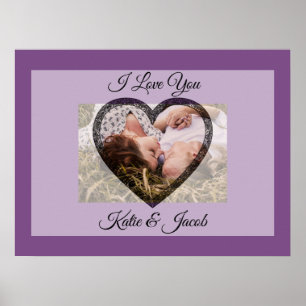 I Kärlek You personlig Photo Lila Poster