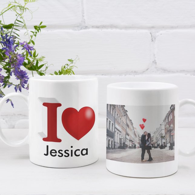 I Kärlek You Personlig Valentines day-foto Kaffemugg (Skapare uppladdad)