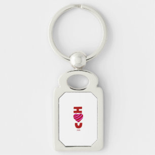I Kärlek You Rectangtor Keychain Rektangulärt Silverfärgad Nyckelring
