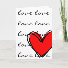 I Kärlek You Red Heart Helgkort