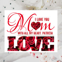 I Kärlek You Red Heart Keepsak Elegant Mors dag
