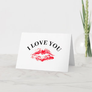 I Kärlek You Red Kiss Boykompis Valentines day Kort