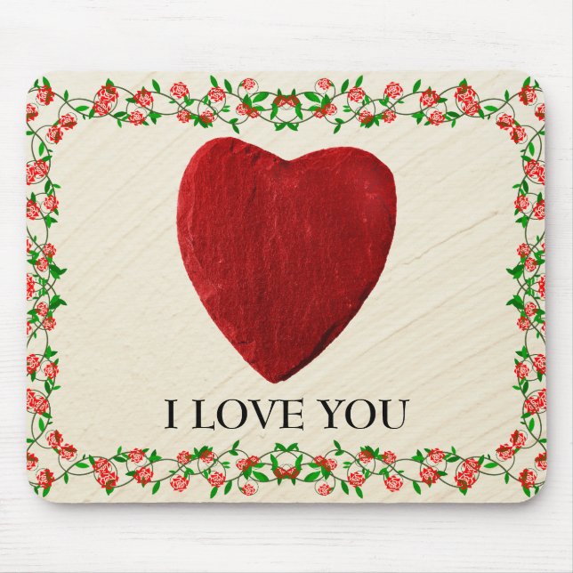 I Kärlek You Rosenrahmen mit Herz Musmatta (Framsidan)