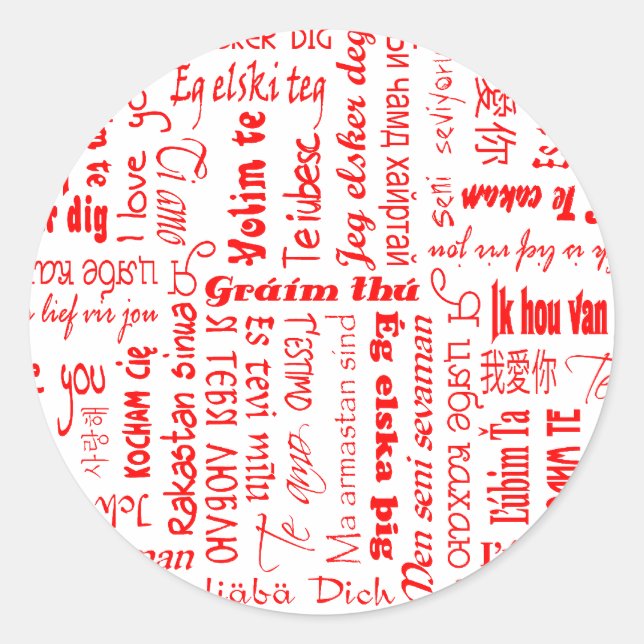 I Kärlek You Runt Klistermärke (Framsida)