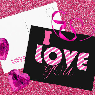 I Kärlek You Snyggt Trendig Chic Girly Font Script Vykort