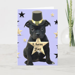 I Kärlek You Staffordshire Bull Terrier card Kort