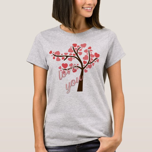 I Kärlek You Träd T Shirt (Framsida)