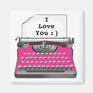 "I Kärlek You" -Typewriter Magnet