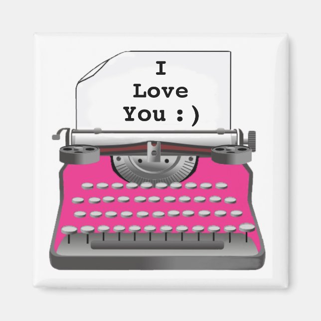 "I Kärlek You" -Typewriter Magnet (Framsidan)
