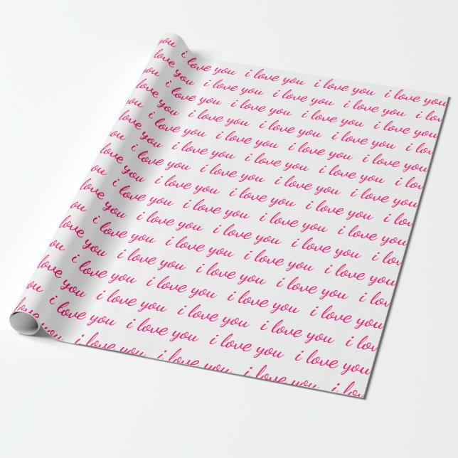 I Kärlek You Typography Cursive Valentine Presentpapper (Utrullad)