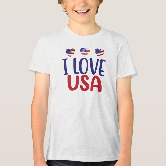 I Kärlek You USA-65789 T Shirt (Framsida)