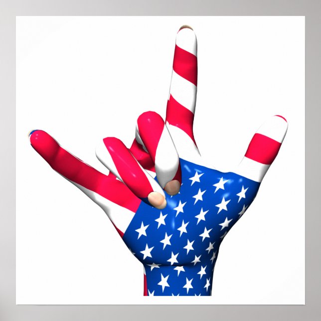 I Kärlek You USA flagga Poster (Framsidan)