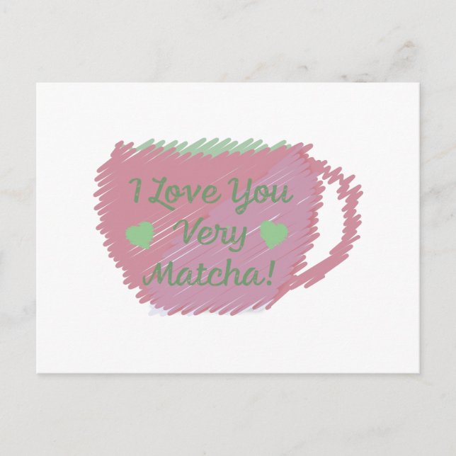 i Kärlek You Väldigt Matcha Vykort (Framsida)
