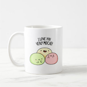 I Kärlek You Väldigt Mochi Funny Food Pun Kaffemugg
