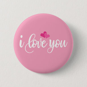 I Kärlek You Valentine Calligraphy PIN-knapp Knapp