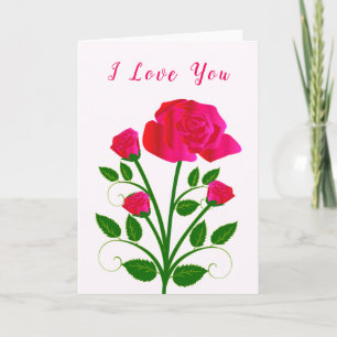 I Kärlek You Valentine Day Card Romantic Ro Kort