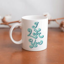I Kärlek You Valentine Day Kopp Retro Light Teal