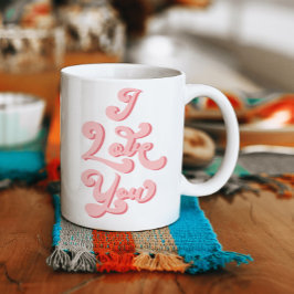 I Kärlek You Valentine Day Kopp Retro Ljus rosa