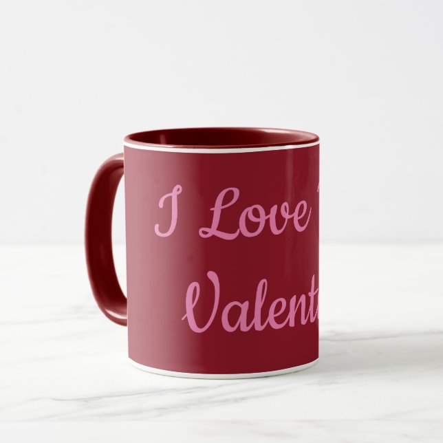 I Kärlek You Valentine Maroon Combo Mugg (Framsida vänster)