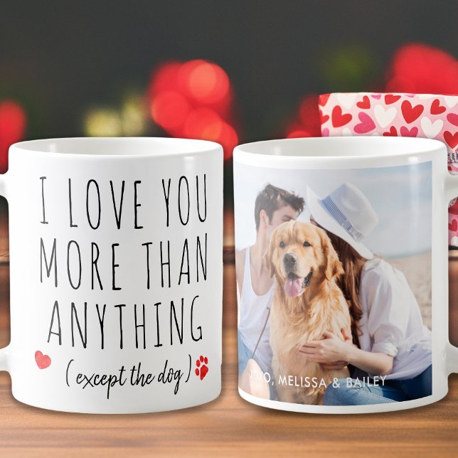 I Kärlek You Valentines day Hund älskare Anpassnin Kaffemugg (Skapare uppladdad)