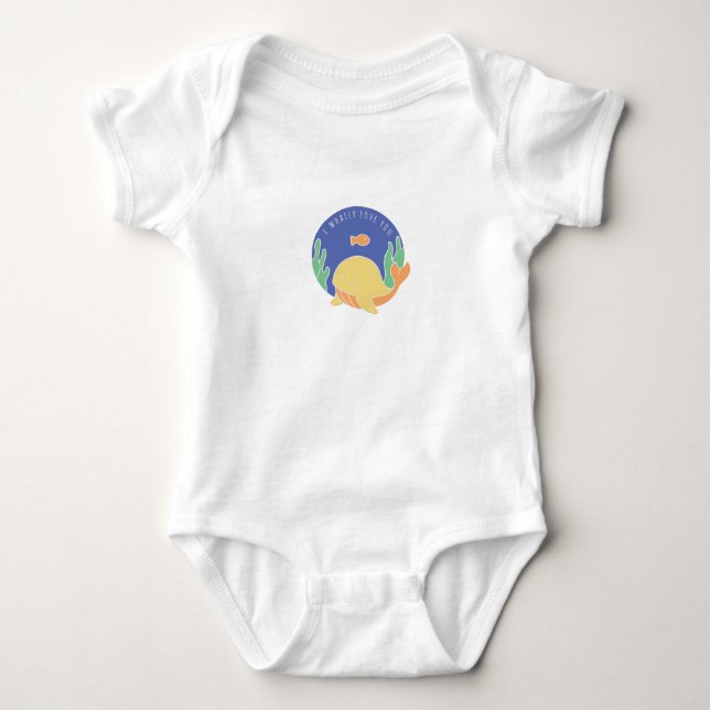 I Kärlek You Whale Baby T Shirt (Framsida)
