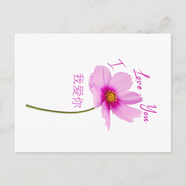 I Kärlek You (Wo Ai Ni) på kinesiska Vykort (Framsida)