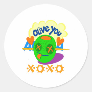 I Kärlek You XOXO vackra fantastisk Graphic text A Runt Klistermärke