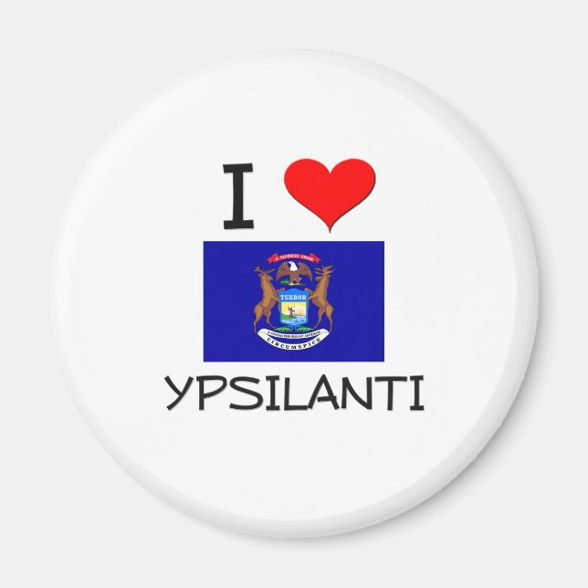 I Kärlek Ypsilanti Michigan Magnet (Framsidan)